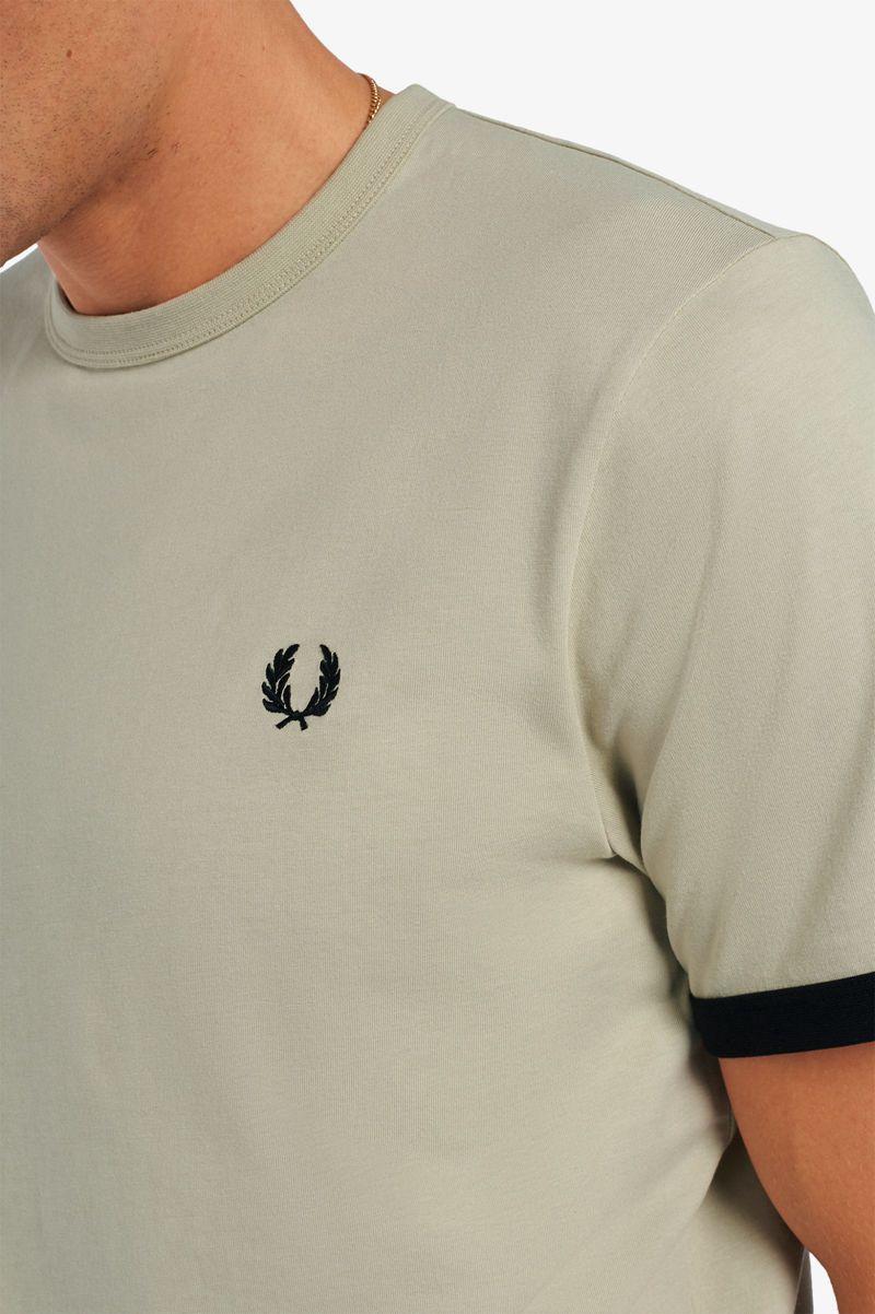 White Fred Perry Ringer Men's T Shirts | PH 1746SGLO